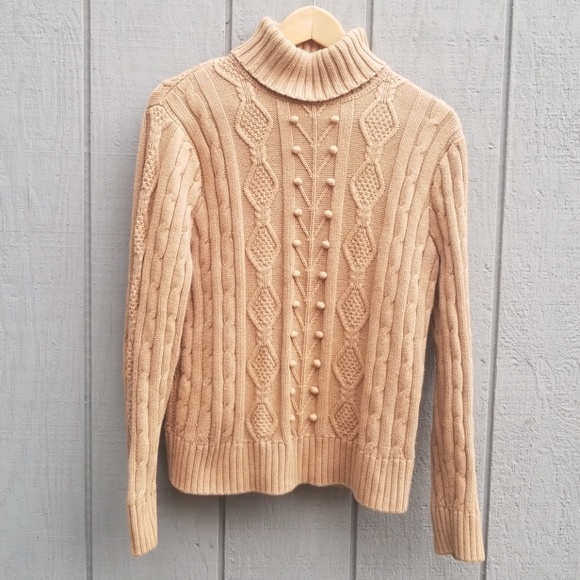 JEANNE PIERRE Sweaters - Jeanne Pierre Cable Knit Pom Sweater